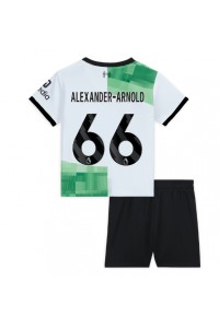 Liverpool Alexander-Arnold #66 Jalkapallovaatteet Lasten Vieraspeliasu 2023-24 Lyhythihainen (+ Lyhyet housut)